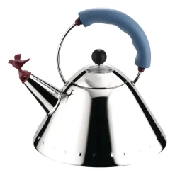 Alessi 9093 fluitketel, Lichtblauw-vogel