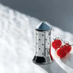 Alessi zoutvat, blauw-roestvrij staal