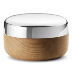 Alfredo zoutvat Ø8,5 cm, Eikenhout-roestvrij staal