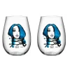All about you glas 57 cl 2-pack, miss you (blauw)