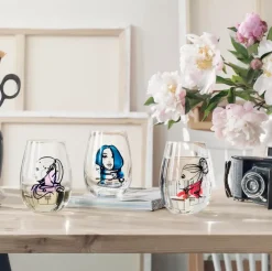 All about you glas 57 cl 2-pack, miss you (blauw)