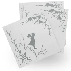 Alv papieren servetten 20-pack, Wit-grijs