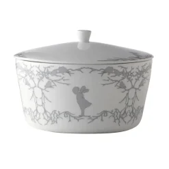 Alv serveerterrine met deksel, Wit-grijs