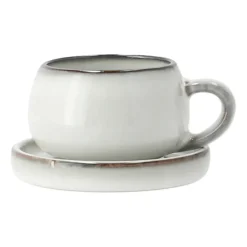 Amera espressokopje met schotel, White sands