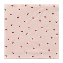 Amor papieren servetten 33x33 cm 20-pack, Soft roze-rood