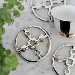 Anima Gemella glasonderzetters 4-pack, Vernikkeld messing