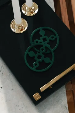 Anima Gemella glasonderzetters 4-pack, Groen