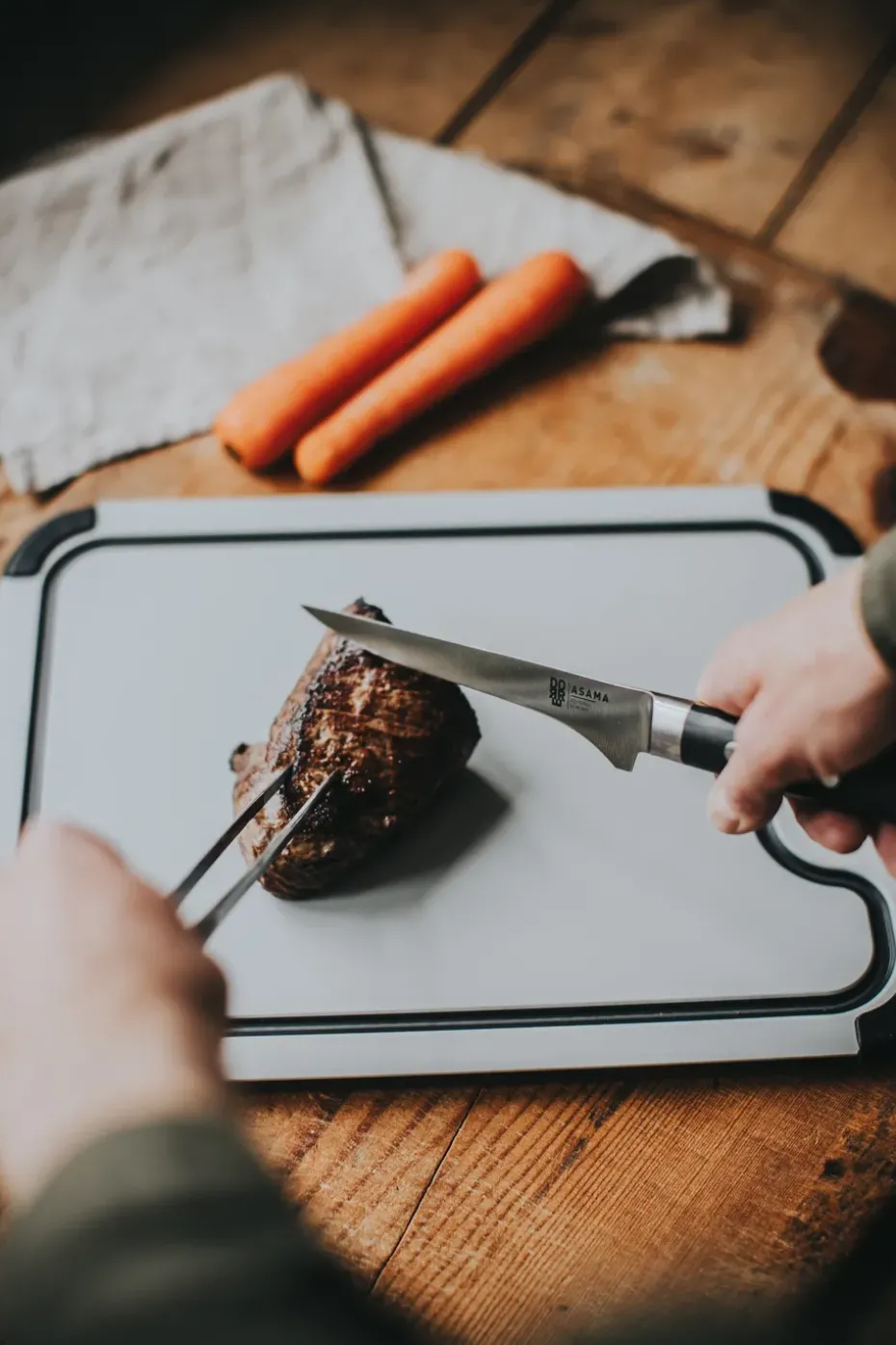 Asama fileermes 29,5 cm, Zwart handvat