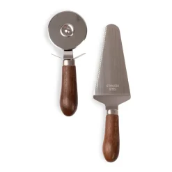 Astrid pizza- en quicheset, Bruin-zilver