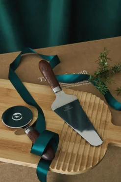 Astrid pizza- en quicheset, Bruin-zilver