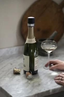 Axel wijn- en champagnekurk 2-pack, Zwart-zilver