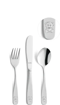 Bear kinderbestek 3 delen, Roestvrij staal
