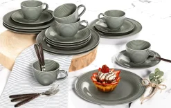 Beat serviesset 30-delig, Parelgrijs