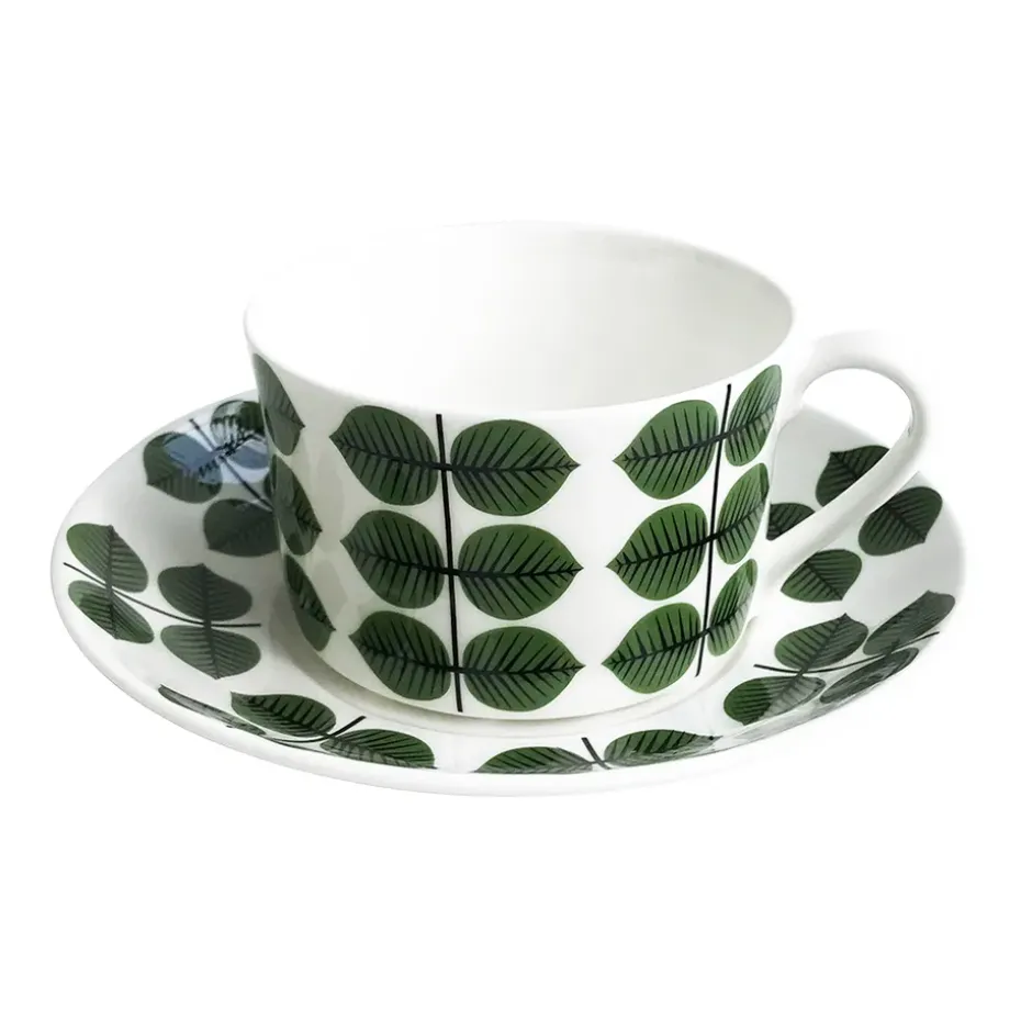 Berså theekop met schotel 35 cl, Groen