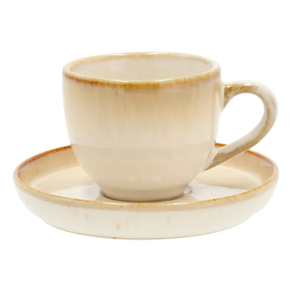 Bitz espressokop met schotel 7 cl, Roomwit