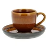 Bitz espressokop met schotel 7 cl, Amber-zwart