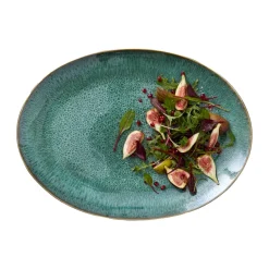 Bitz ovaal bord 45x34 cm, Zwart-groen