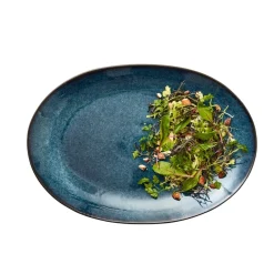 Bitz schaal ovaal 25x36 cm, Zwart-donkerblauw