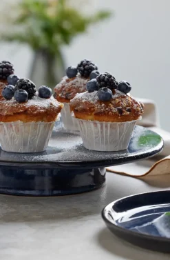 Bitz taartbord op voet Ø30 cm, Donkerblauw