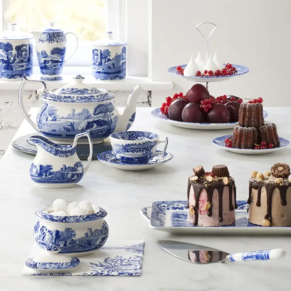 Blue Italian 2-laagse etagère, 2-laags