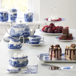 Blue Italian theekopje met schotel, 20 cl