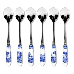 Blue Italian theelepel 6-pack, Keramiek-roestvij staal