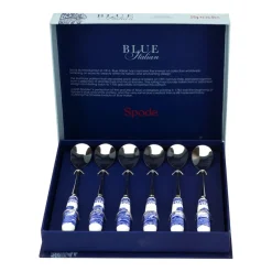 Blue Italian theelepel 6-pack, Keramiek-roestvij staal
