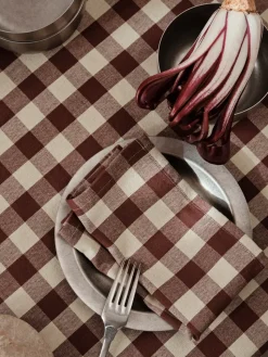 Bothy Check katoenen servet 40x40 cm 4-pack, Cinnamon-grey green