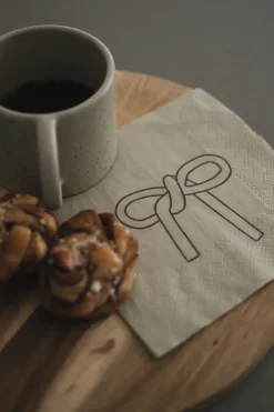 Bow papieren servet 33x33 cm 20-pack, Beige