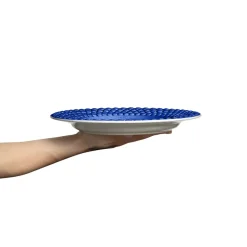 Bubbles bord, 28 cm, Blauw