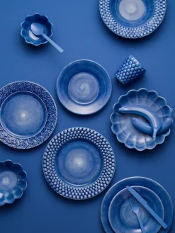 Bubbles bord, 28 cm, Blauw