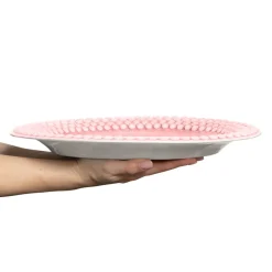 Bubbles ovale schaal, 35 cm, lichtroze