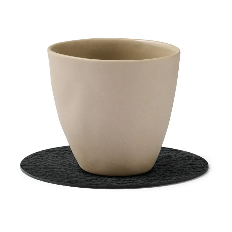 Bull onderzetter (glazen) circle, zwart