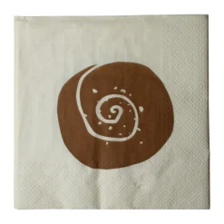 Bulle papieren servet 20-pack, Creme-Brown, 33x33 cm
