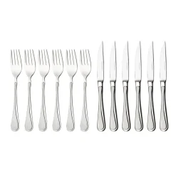 Carina vleesbestek 12 delig, roestvrij staal
