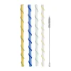 Celebrate rietjes lang 20 cm 4-delig, Blauw-wit-geel-groen