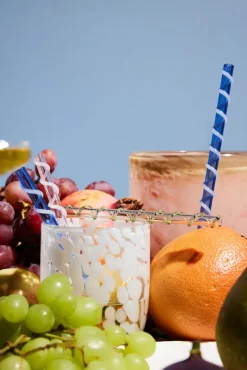 Celebrate rietjes 4-pack, Blauw-amber-roze-groen