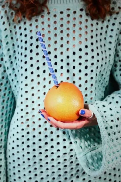 Celebrate rietjes 4-pack, Blauw-amber-roze-groen