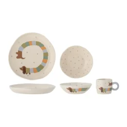 Charlie serviesset 3-delig, Blauw-wit