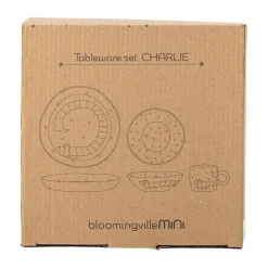 Charlie serviesset 3-delig, Blauw-wit