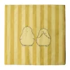 Chubby chicken stripe papieren servet 20-pack, Creme, 33x33 cm