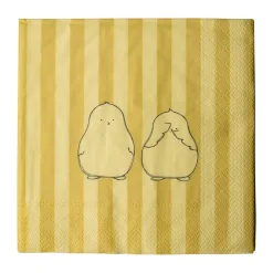 Chubby chicken stripe papieren servet 20-pack, Creme, 33x33 cm