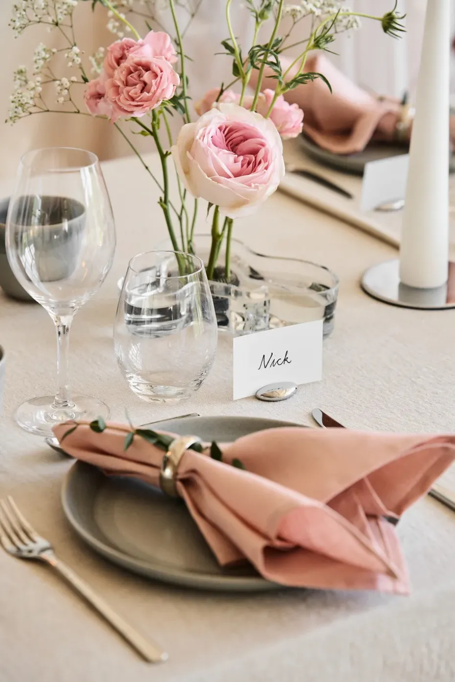 Clean servetten 45 x 45 cm 4-pack, dusty rose