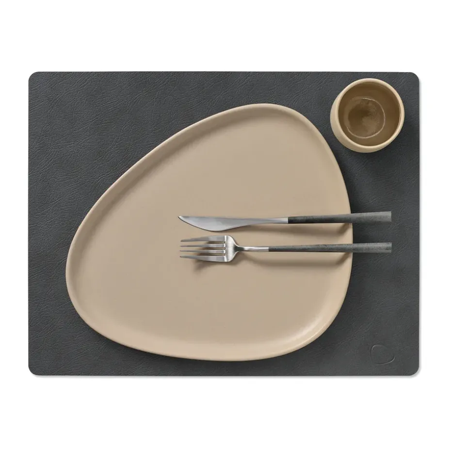 Cloud-Nupo placemat keerbaar square 1 St., antraciet-pastelgroen