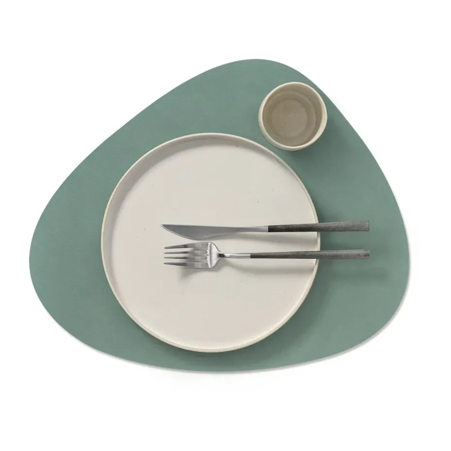Cloud-Nupo placemat keerbaar curve L 1 St., antraciet-pastelgroen