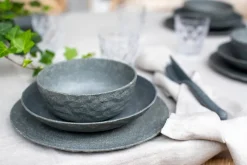 Club diepe schaal Ø22 cm 4-pack biocirk thermoplast, Nature ash grey