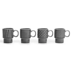 Coffee & More espressokop 4-pack, Grijs