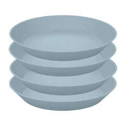 Connect diep bord Ø24 cm 4-pack, Nature flower blue