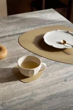 Corduroy onderzetter curve, Khaki