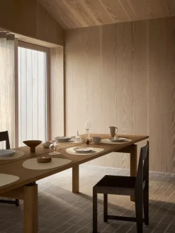 Corduroy placemat curve L, Vanilla